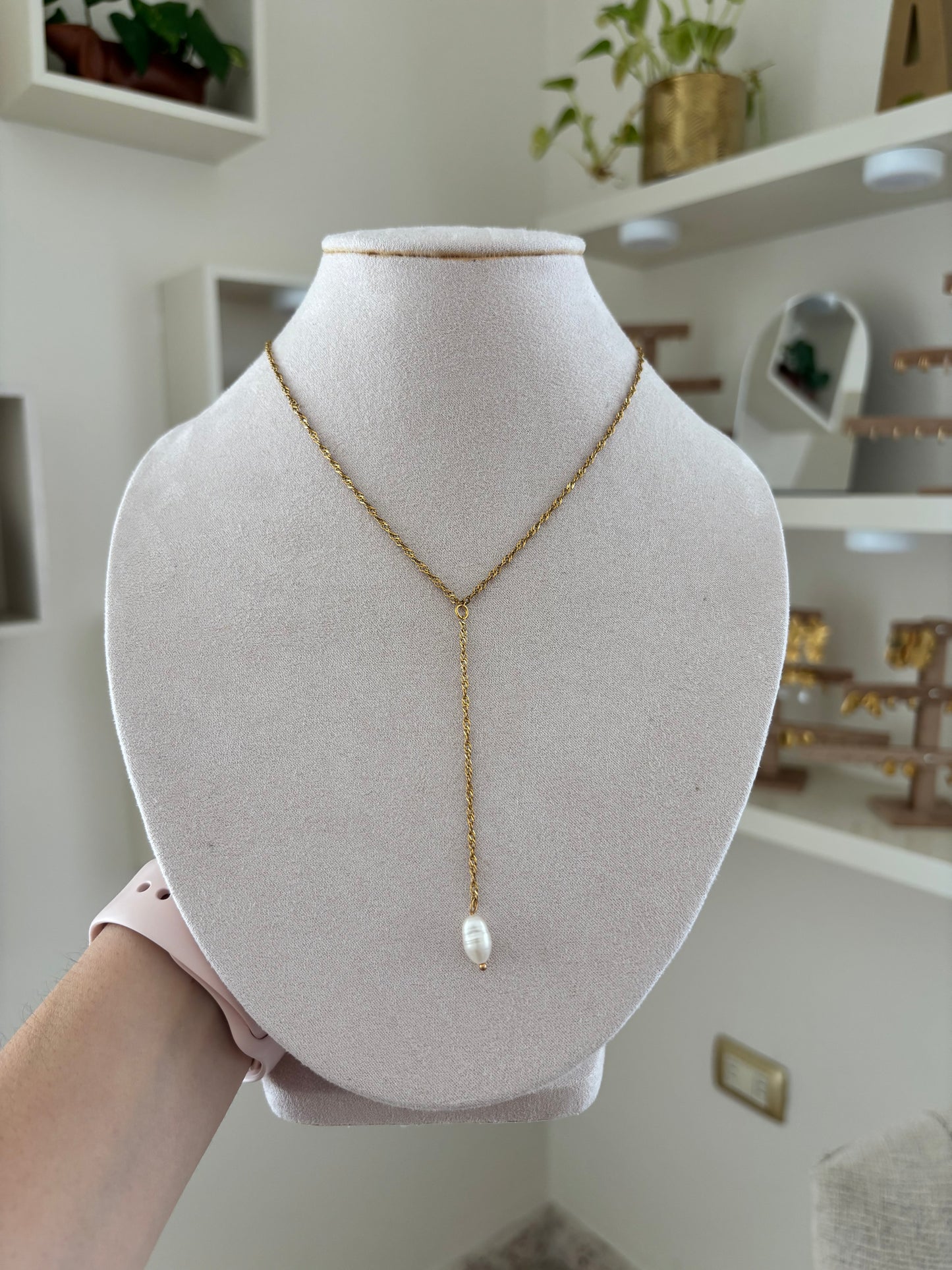 Collar Corbata + Perla