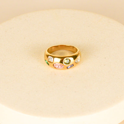 Anillo Zirconias Colores