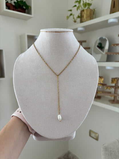 Collar Corbata + Perla